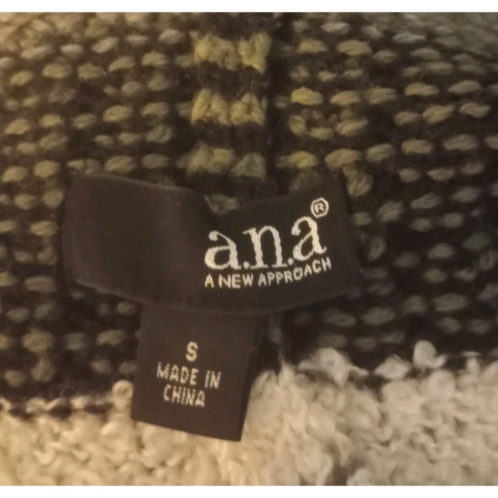 ANA Sweater Vest Longline Waterfall Geometric Open Front Layering Piece Sz Small - Picture 3 of 5